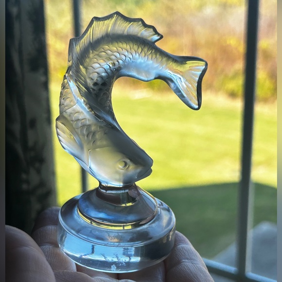 Vintage Lalique Glass Goujon - Jumping Koi Fish - Paperweight - Picture 1 of 15